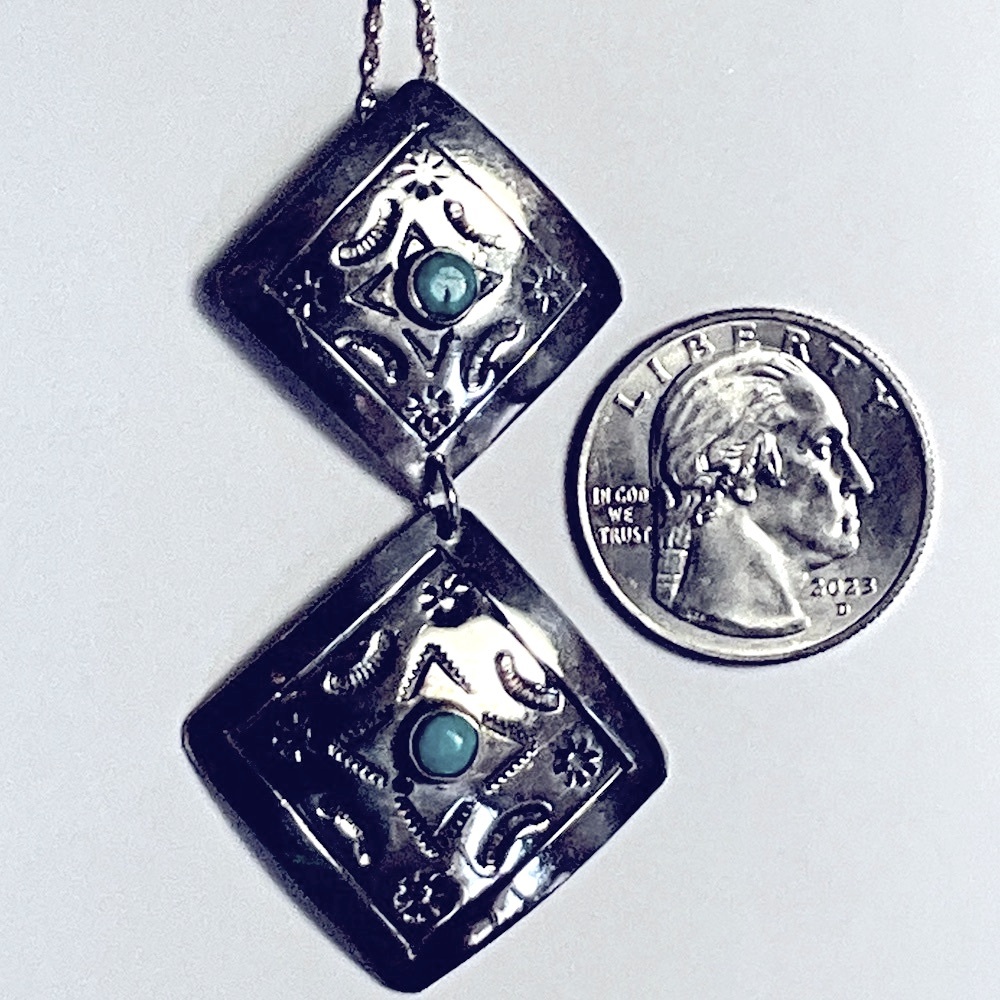 Sterling Silver and Turquoise Native American Necklace - Picture 7 of 7